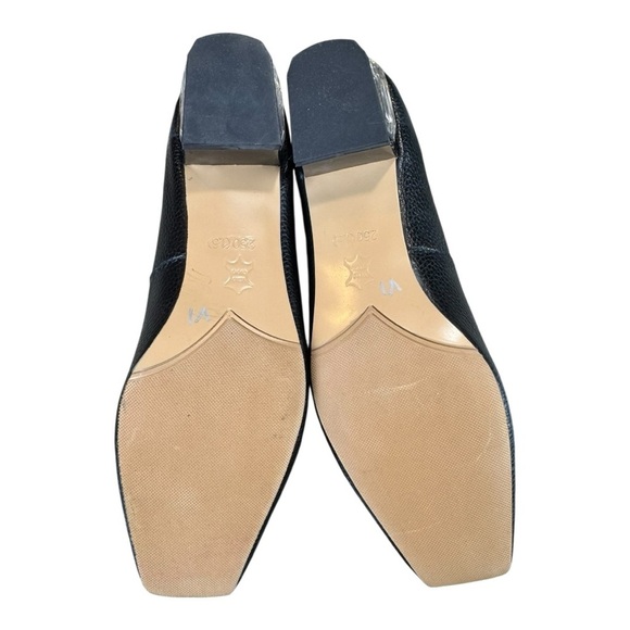 Jady Rose Black Leather Lucite Crystal Heel Loafers Size 8 NWOT - Picture 7 of 8